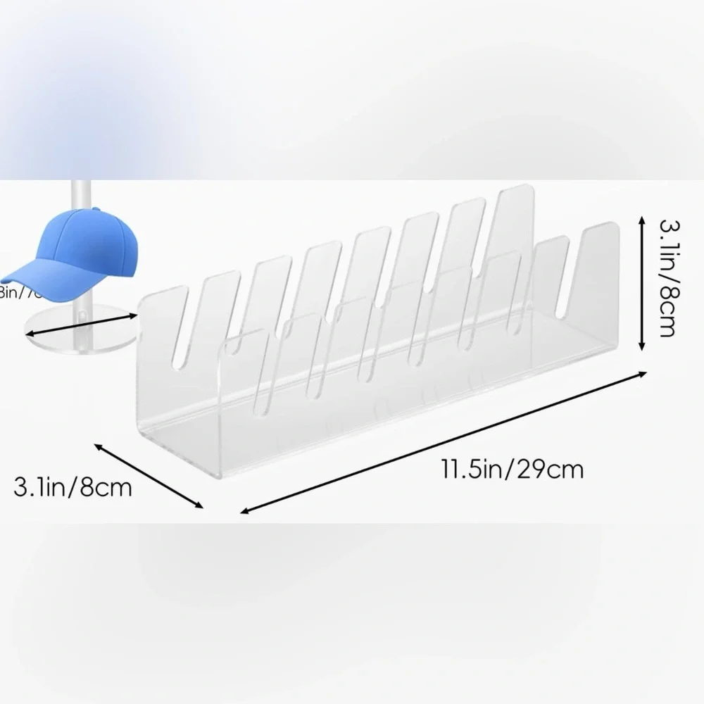 NEW! 2-Pack Acrylic Hat Stand No Install Acrylic Hat Holder
